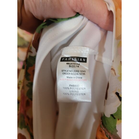 Parisian Women's Floral V-Neck Mini Shift Dress Tie Front Multicolor Size 10 NEW - Picture 7 of 8